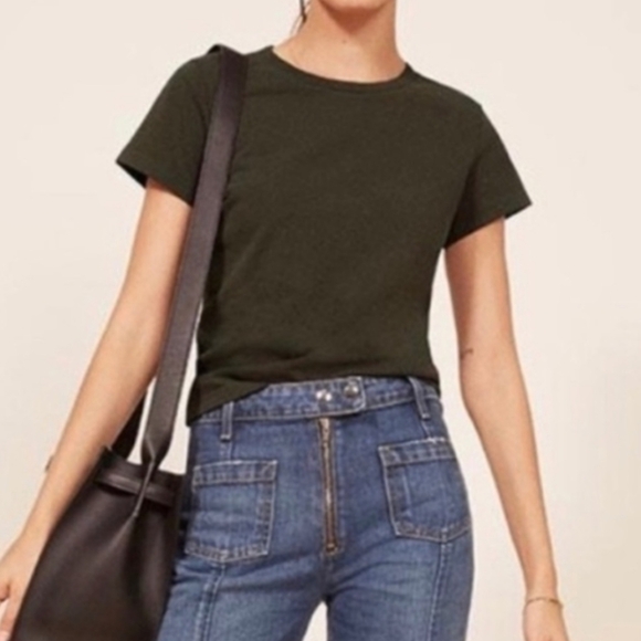 Reformation Tops - Reformation Green Top Tee Shirt Classic Crew Tee Short Sleeve Small